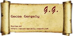 Gecse Gergely névjegykártya